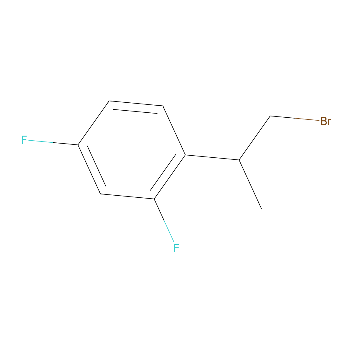 1-(1-Bromopropan-2-yl)-2,4-difluorobenzene molecular structure, CAS 1522666-85-8