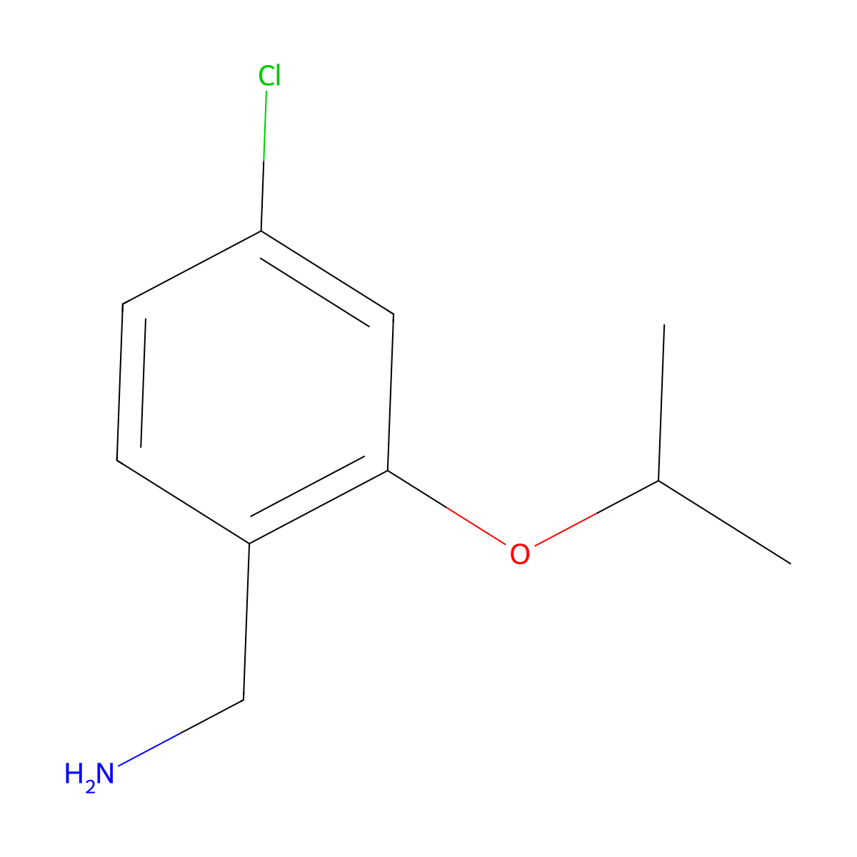 [4-Chloro-2-(propan-2-yloxy)phenyl]methanamine molecular structure, CAS 1522670-01-4