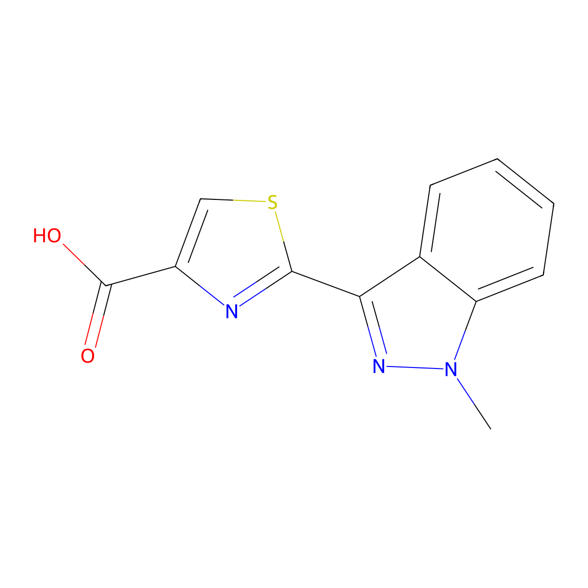 2-(1-Methyl-3-indazolyl)thiazole-4-carboxylic Acid molecular structure, CAS 1522680-29-0