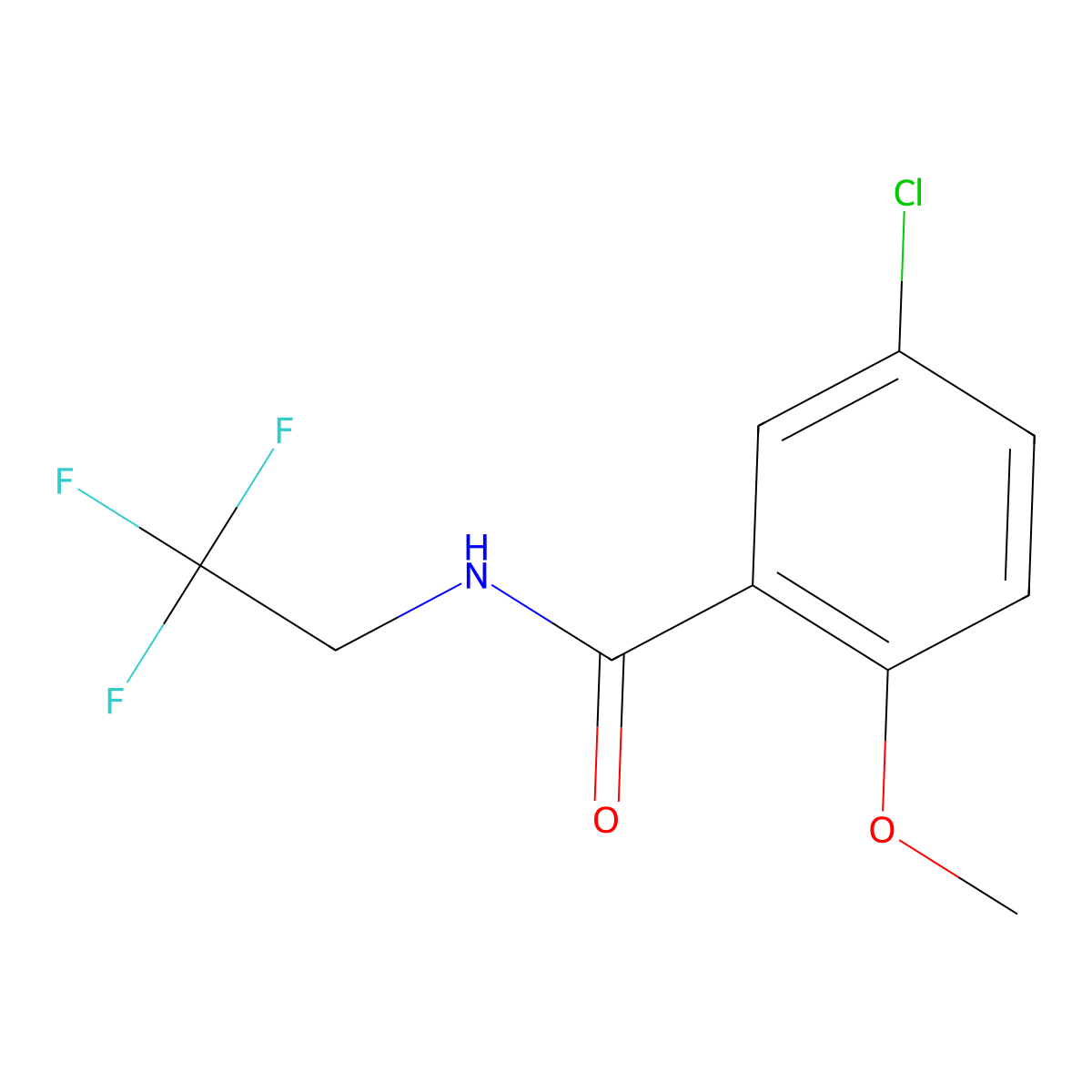 5-Chloro-2-methoxy-N-(2,2,2-trifluoroethyl)benzamide molecular structure, CAS 1522688-12-5