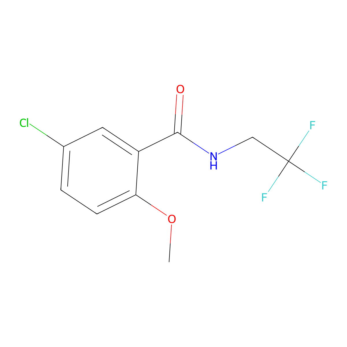 5-Chloro-2-methoxy-N-(2,2,2-trifluoroethyl)benzamide molecular structure, CAS 1522688-12-5