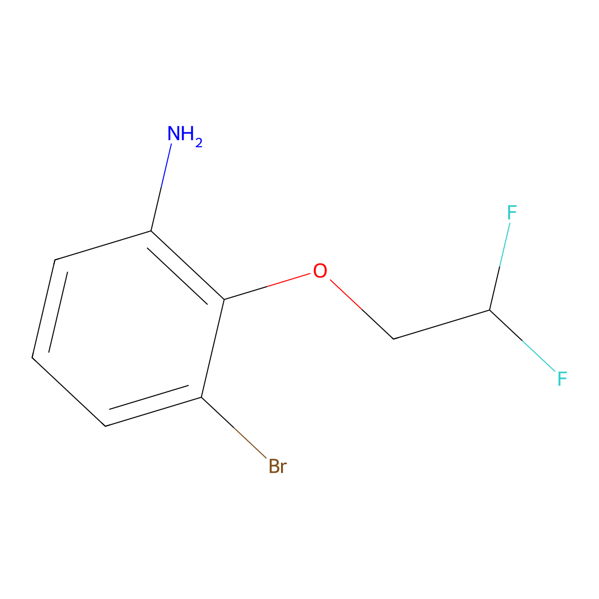 3-Bromo-2-(2,2-difluoroethoxy)aniline molecular structure, CAS 1522693-45-3