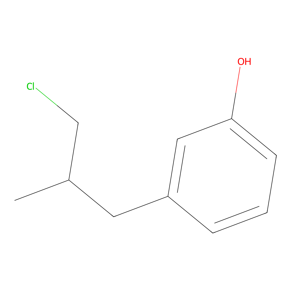 3-(3-Chloro-2-methylpropyl)phenol molecular structure, CAS 1522694-30-9
