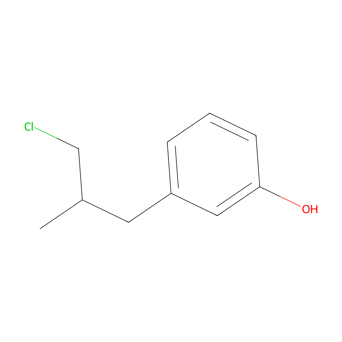 3-(3-Chloro-2-methylpropyl)phenol molecular structure, CAS 1522694-30-9