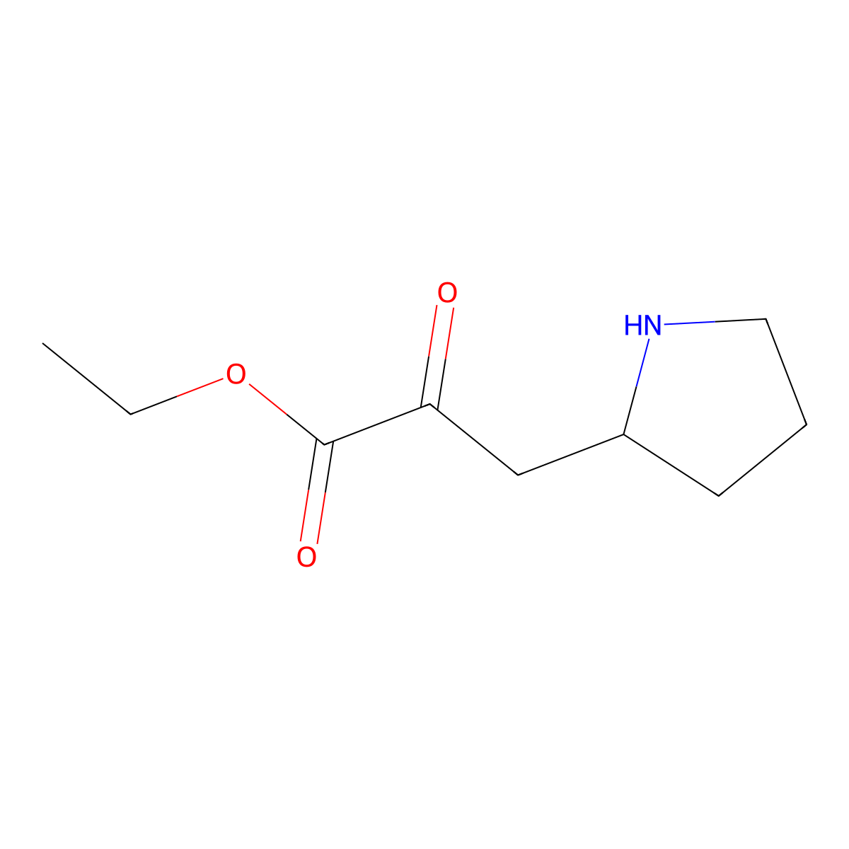 Ethyl 2-oxo-3-(pyrrolidin-2-yl)propanoate molecular structure, CAS 1522701-63-8
