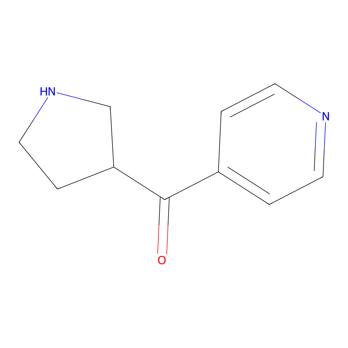 4-(Pyrrolidine-3-carbonyl)pyridine molecular structure, CAS 1522703-13-4
