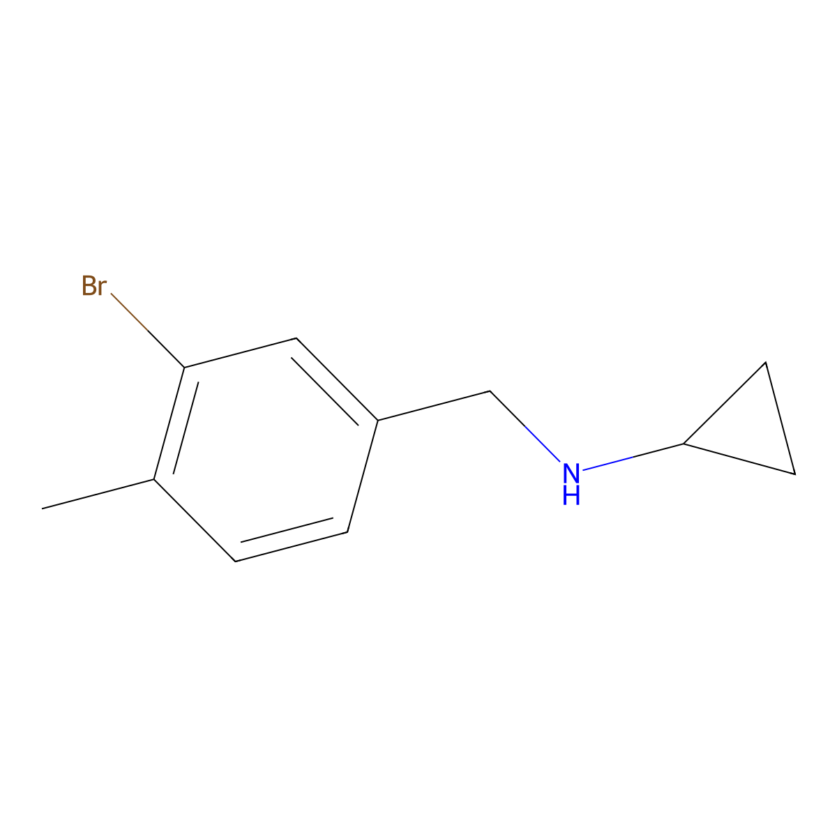 N-[(3-bromo-4-methylphenyl)methyl]cyclopropanamine molecular structure, CAS 1522710-31-1