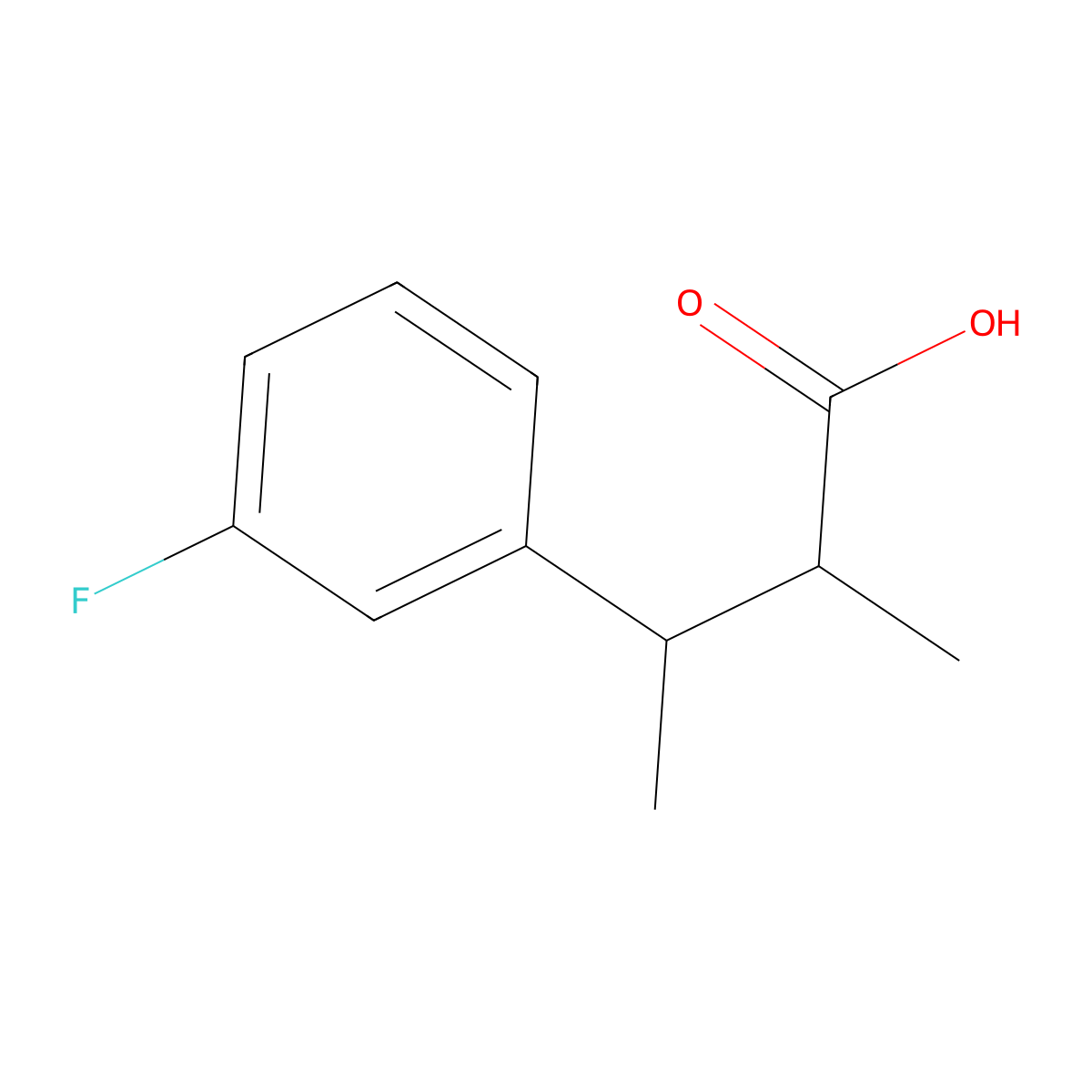 3-(3-Fluorophenyl)-2-methylbutanoic acid molecular structure, CAS 1522721-84-1