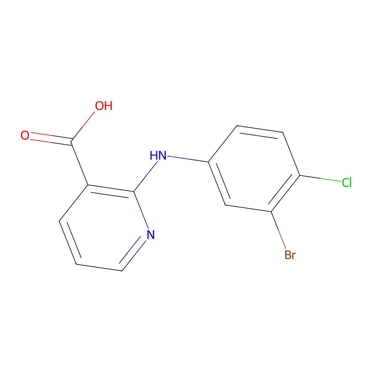 2-(3-Bromo-4-chloroanilino)pyridine-3-carboxylic acid molecular structure, CAS 1522738-39-1