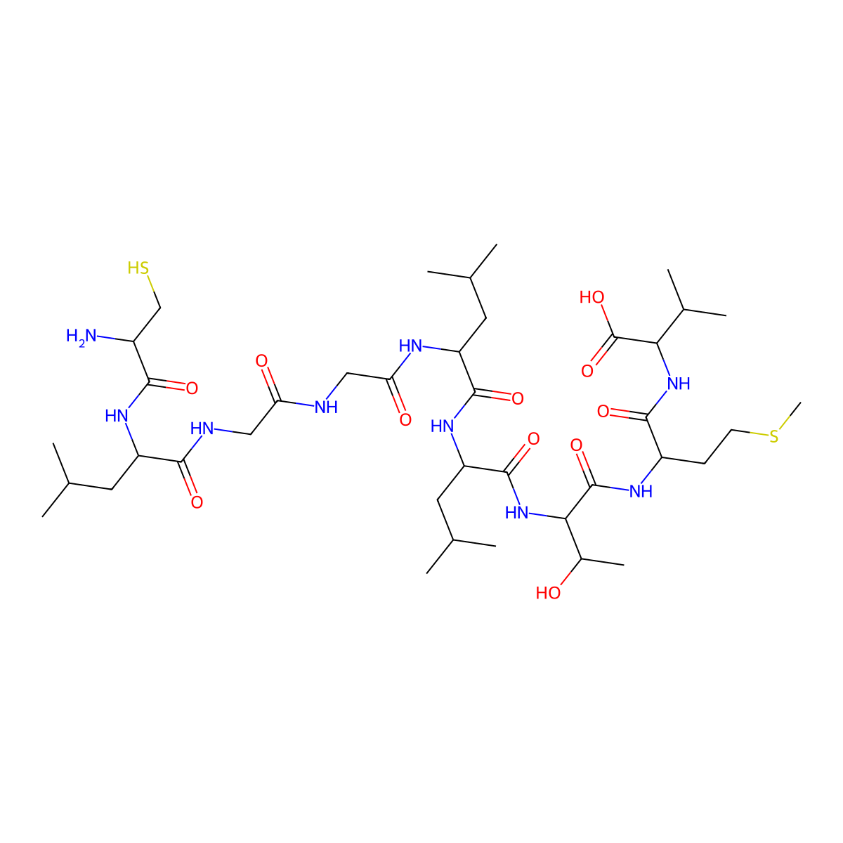 H-Cys-Leu-Gly-Gly-Leu-Leu-Thr-Met-Val-OH molecular structure, CAS 152274-91-4