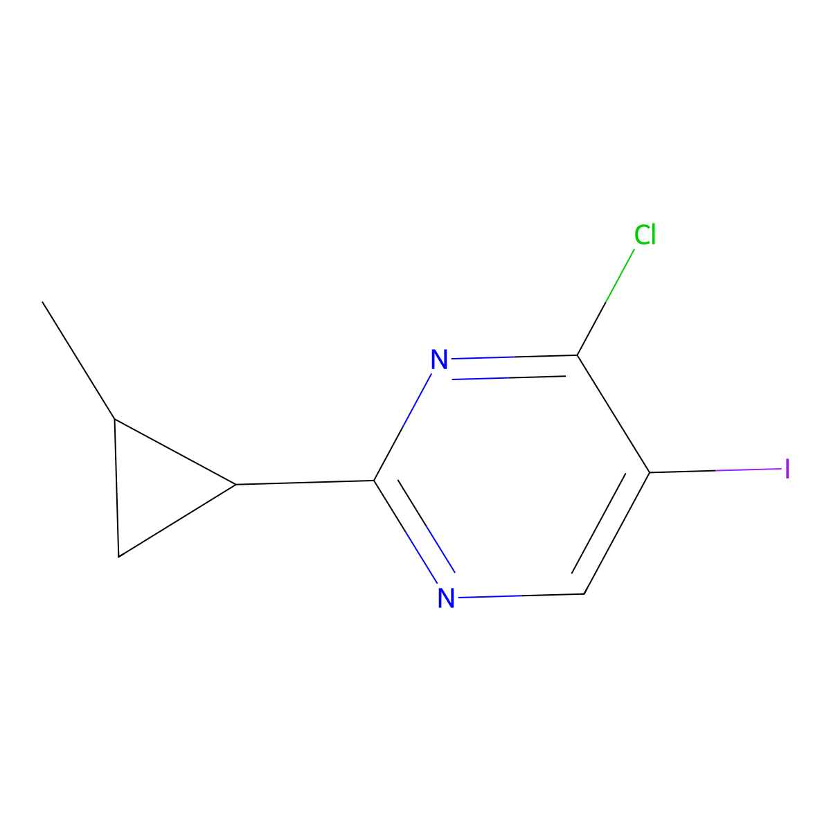 4-Chloro-5-iodo-2-(2-methylcyclopropyl)pyrimidine molecular structure, CAS 1522743-11-8
