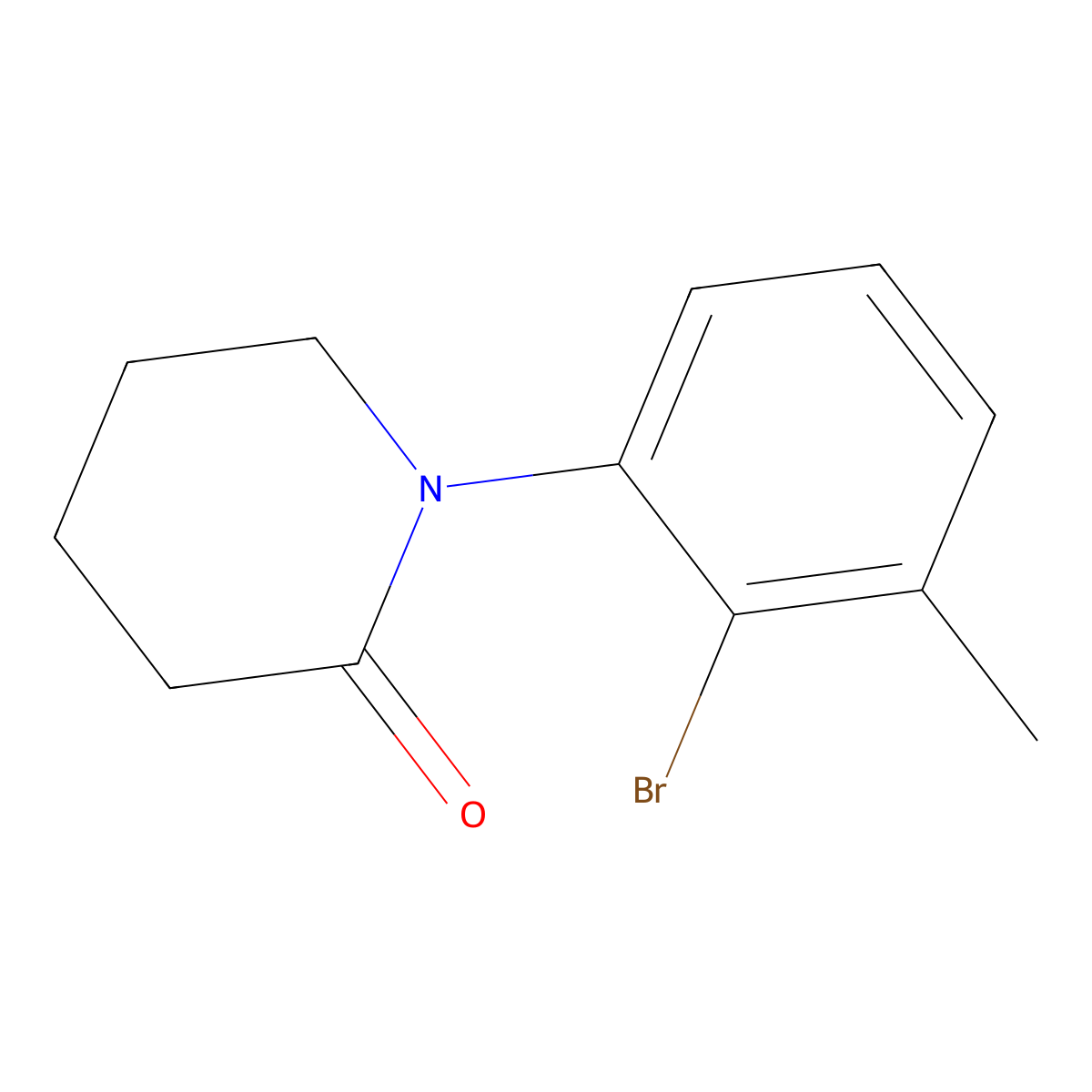 1-(2-Bromo-3-methylphenyl)piperidin-2-one molecular structure, CAS 1522752-78-8