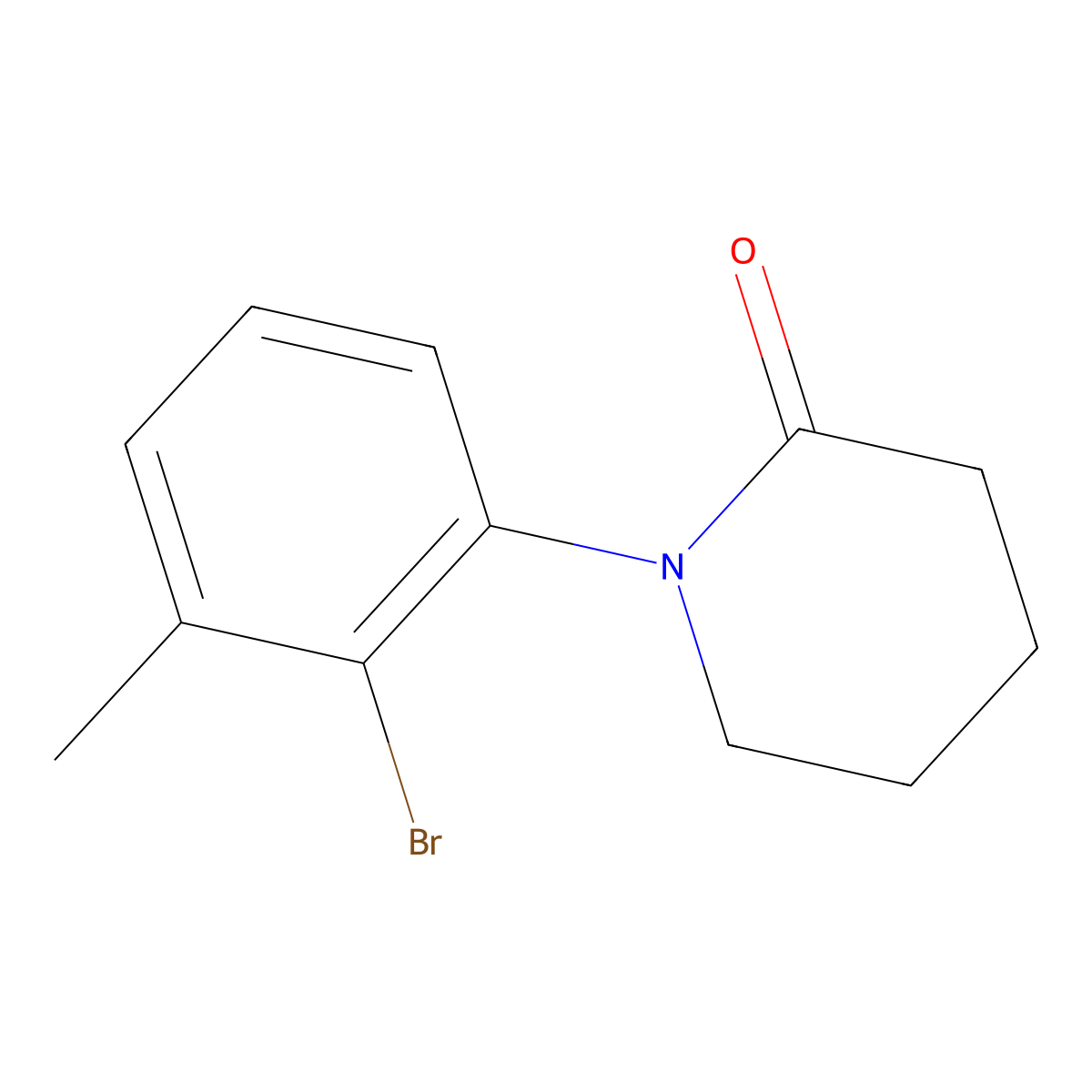1-(2-Bromo-3-methylphenyl)piperidin-2-one molecular structure, CAS 1522752-78-8