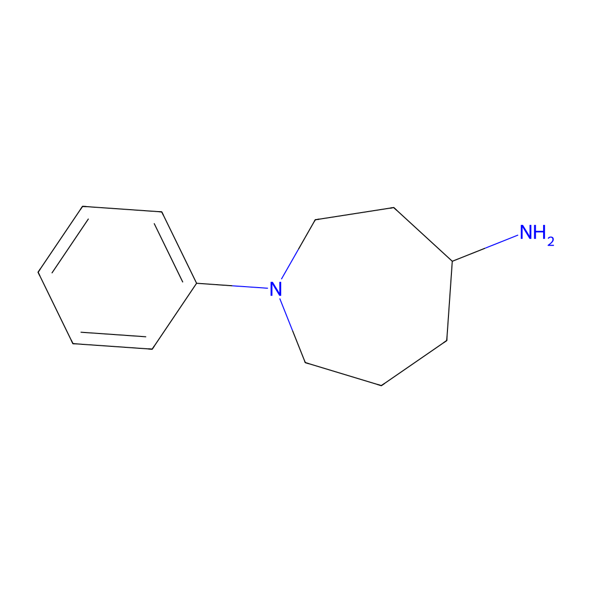 1-Phenylazepan-4-amine molecular structure, CAS 1522755-17-4