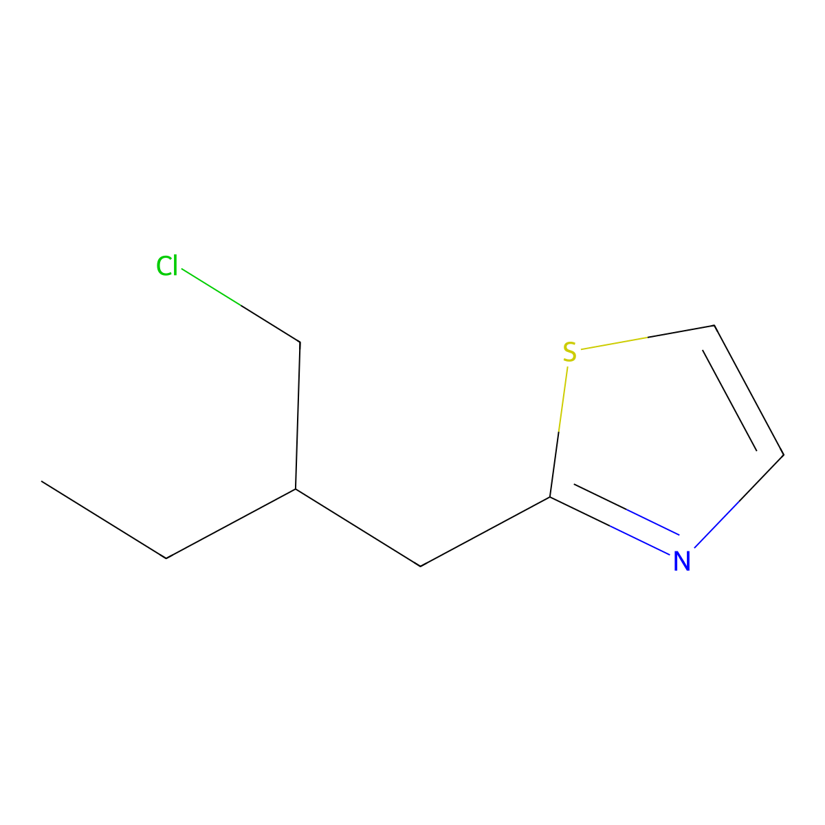 2-[2-(Chloromethyl)butyl]-1,3-thiazole molecular structure, CAS 1522759-84-7