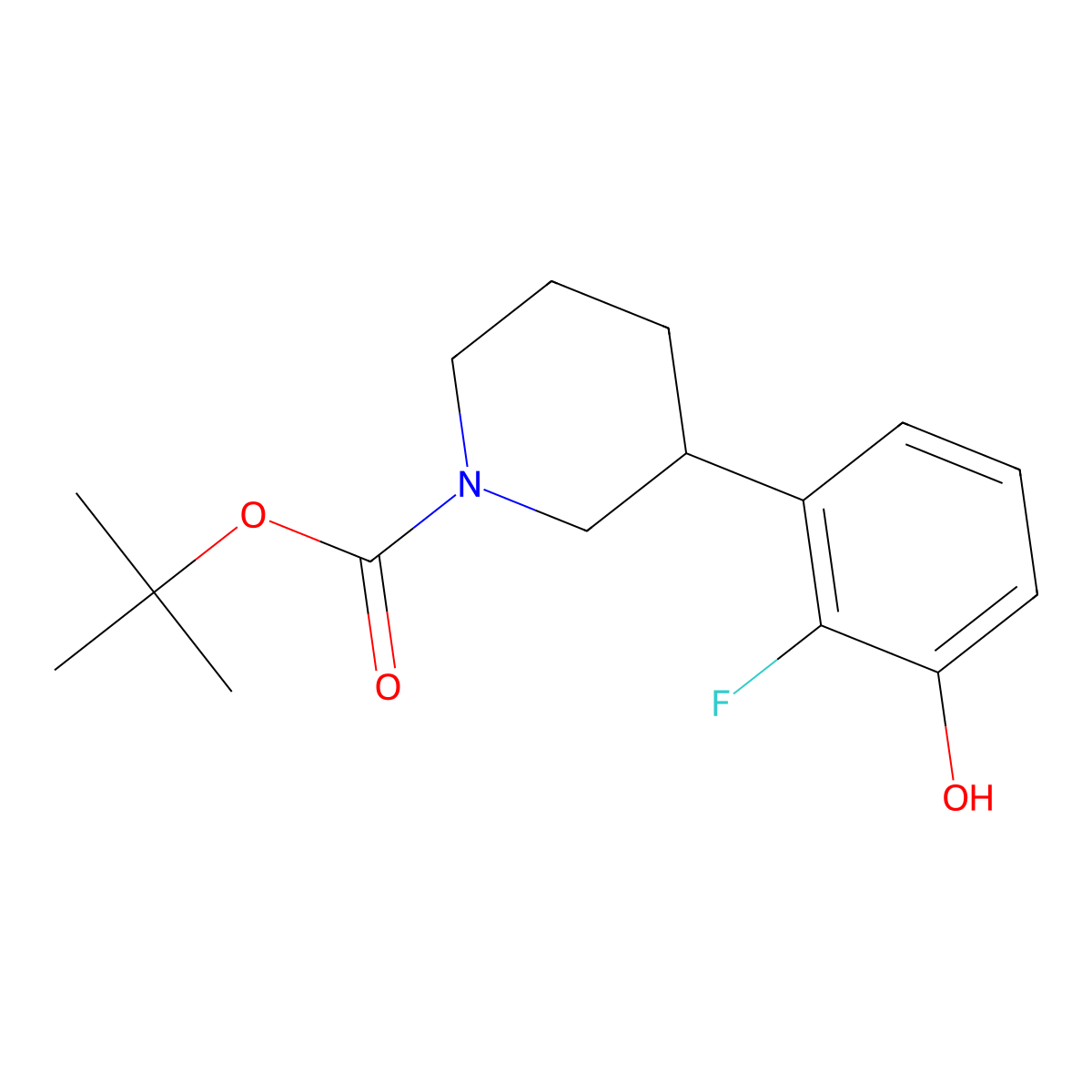 Tert-butyl 3-(2-fluoro-3-hydroxyphenyl)piperidine-1-carboxylate molecular structure, CAS 1522772-09-3