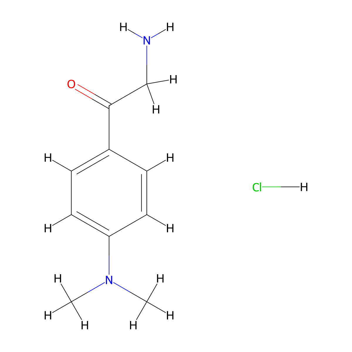 2-Amino-1-[4-(dimethylamino)phenyl]ethan-1-one hydrochloride molecular structure, CAS 152278-03-0