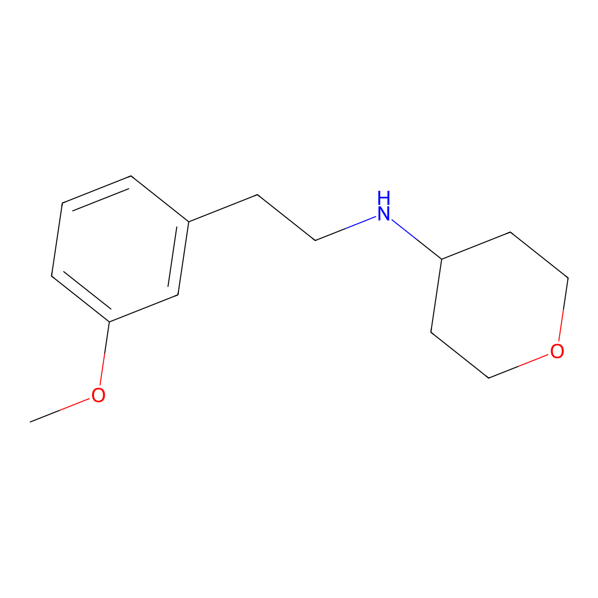 N-[2-(3-methoxyphenyl)ethyl]oxan-4-amine molecular structure, CAS 1522780-08-0
