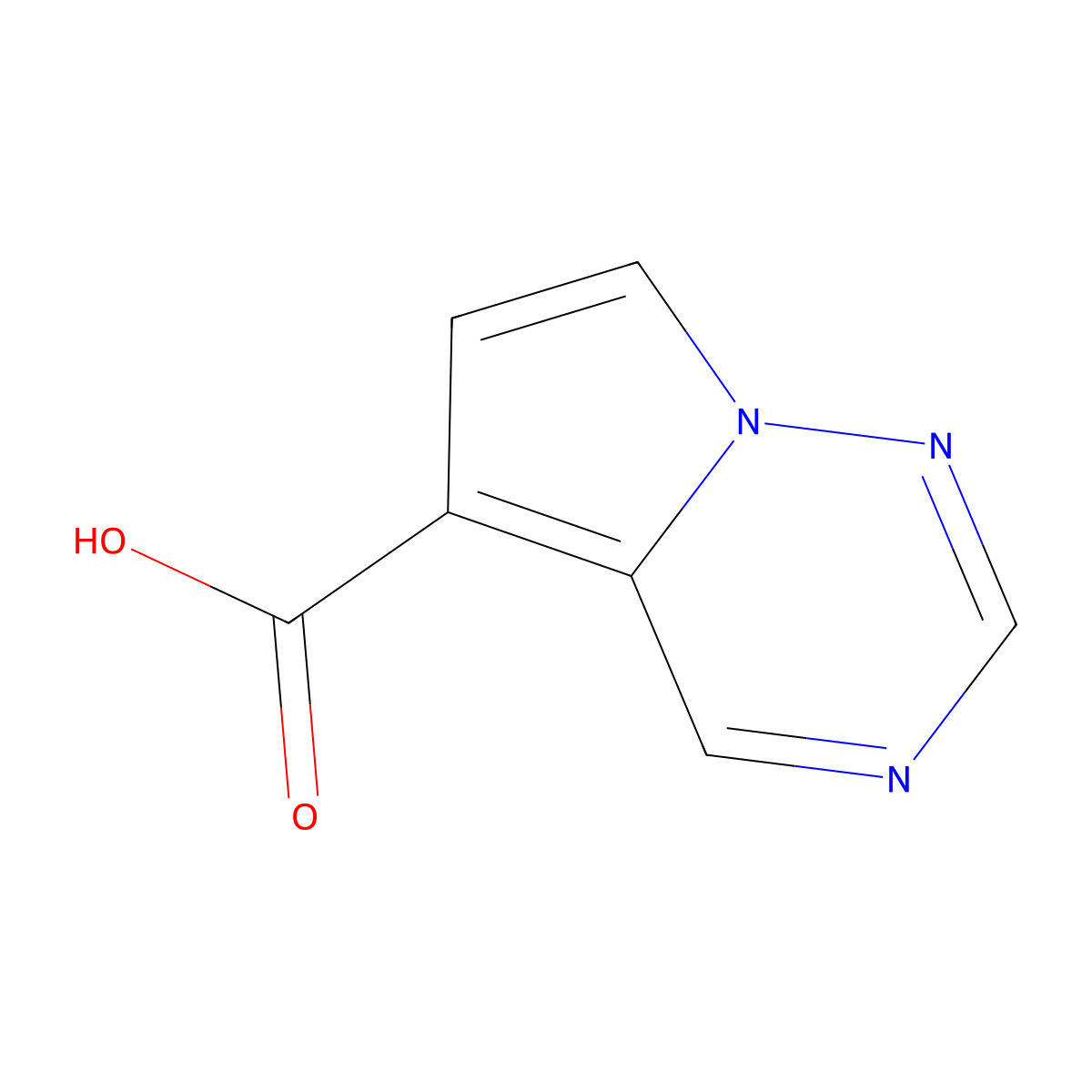Pyrrolo[2,1-f][1,2,4]triazine-5-carboxylic acid molecular structure, CAS 1522784-77-5