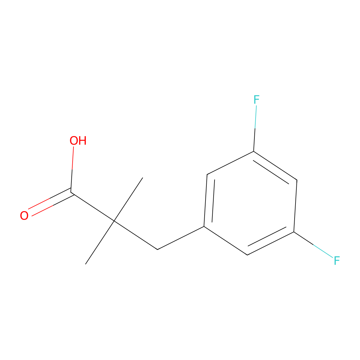 3-(3,5-Difluorophenyl)-2,2-dimethylpropanoic acid molecular structure, CAS 1522786-48-6