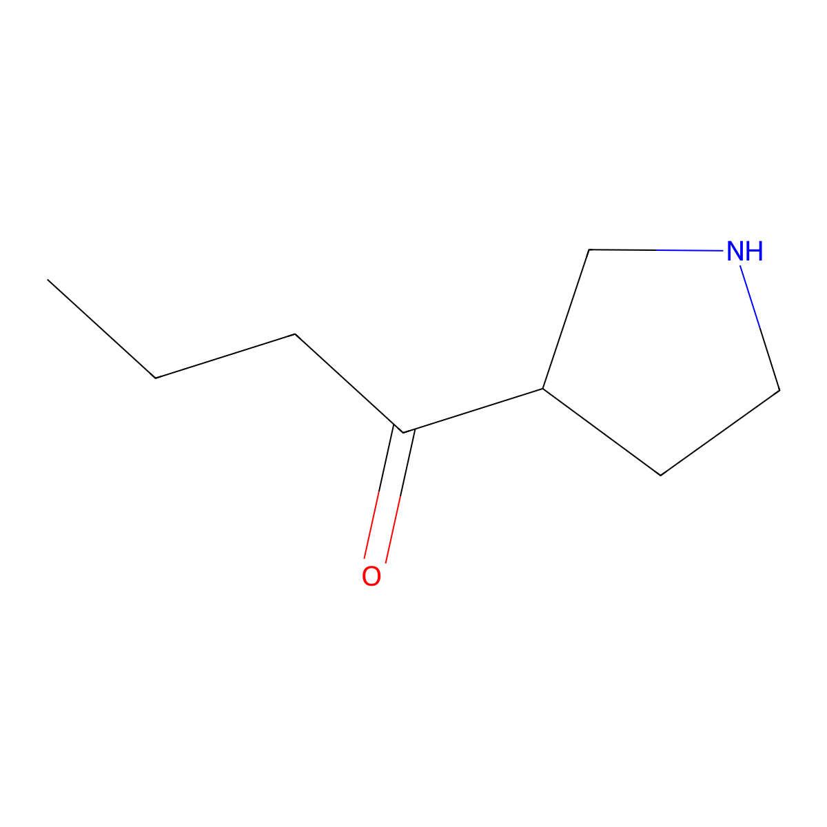 1-(Pyrrolidin-3-YL)butan-1-one molecular structure, CAS 1522797-33-6