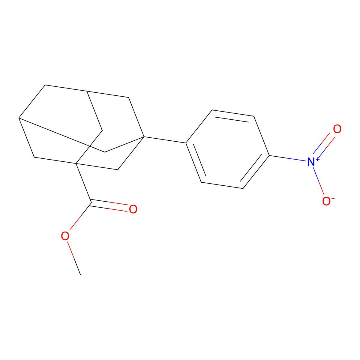 Methyl 3-(4-nitrophenyl)adamantane-1-carboxylate molecular structure, CAS 15228-42-9