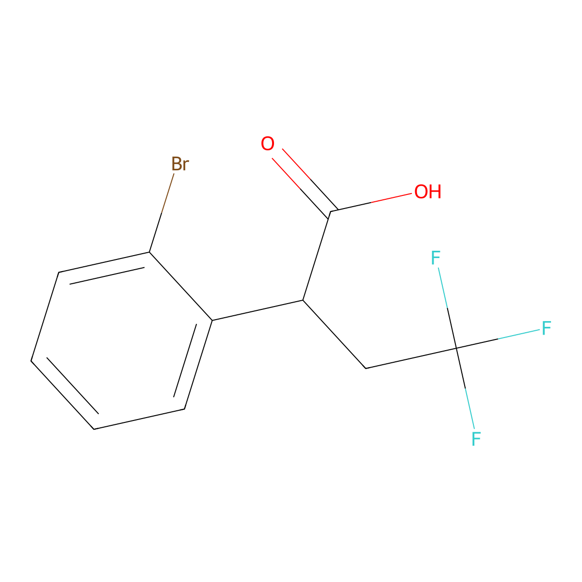 2-(2-Bromophenyl)-4,4,4-trifluorobutanoic acid molecular structure, CAS 1522809-94-4