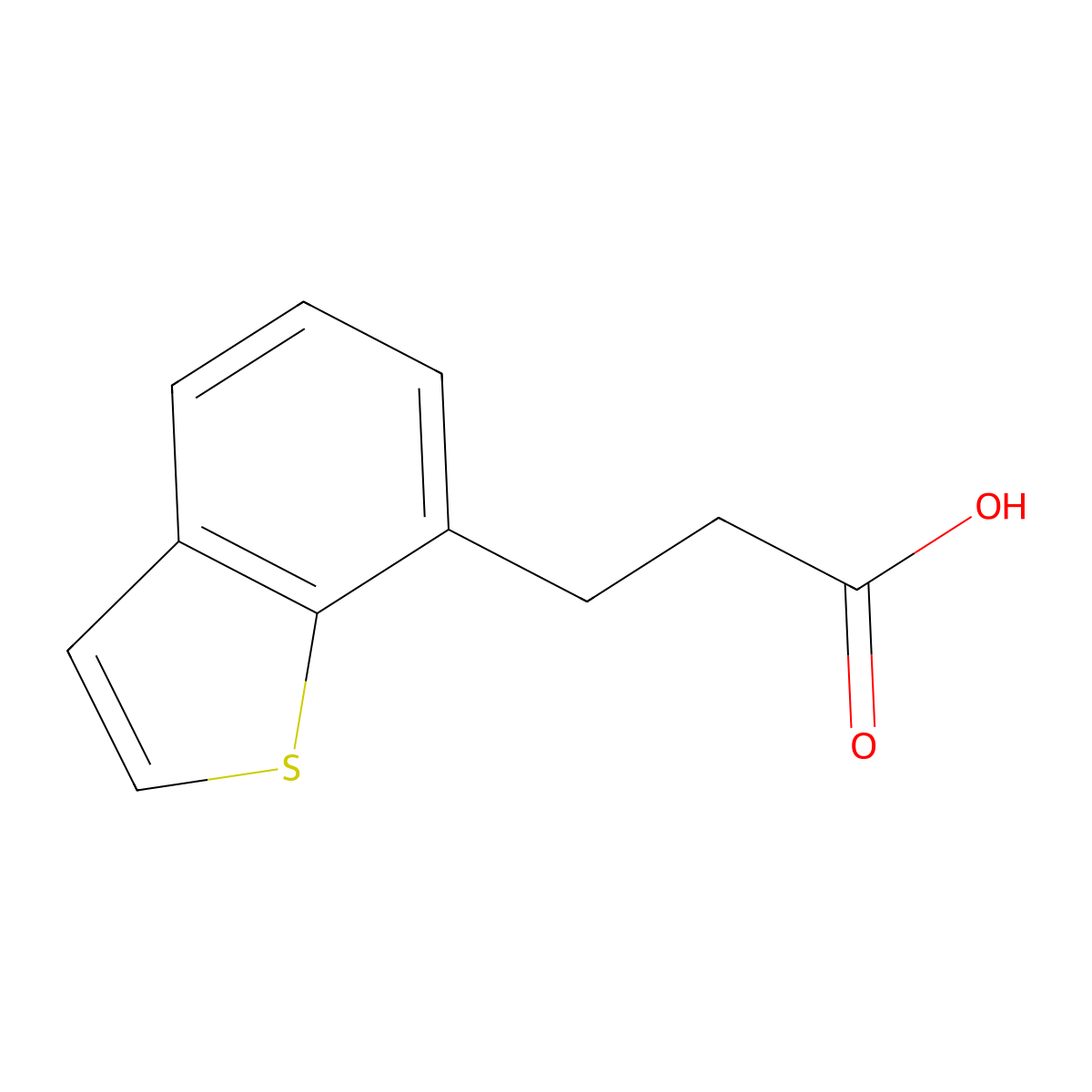 3-(1-Benzothiophen-7-yl)propanoic acid molecular structure, CAS 1522815-22-0