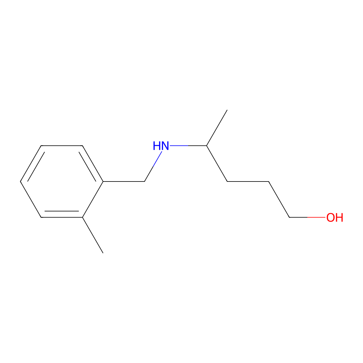4-{[(2-Methylphenyl)methyl]amino}pentan-1-ol molecular structure, CAS 1522838-17-0