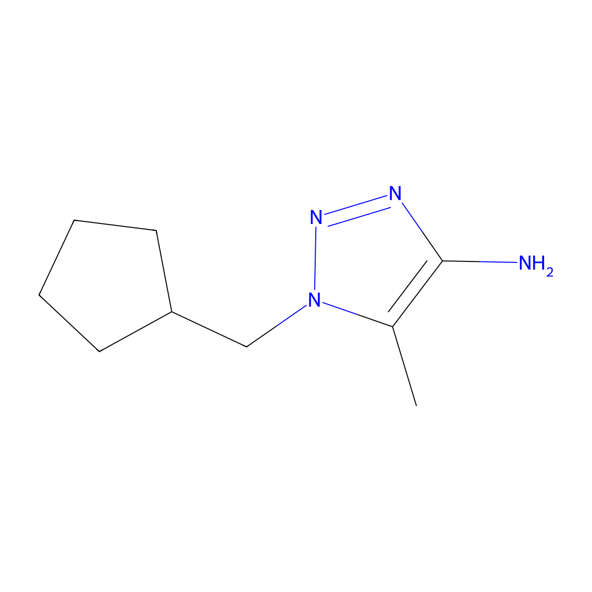 1-(cyclopentylmethyl)-5-methyl-1H-1,2,3-triazol-4-amine molecular structure, CAS 1522851-41-7