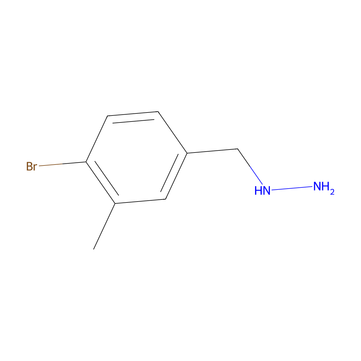 (4-Bromo-3-methylbenzyl)hydrazine molecular structure, CAS 1522852-10-3