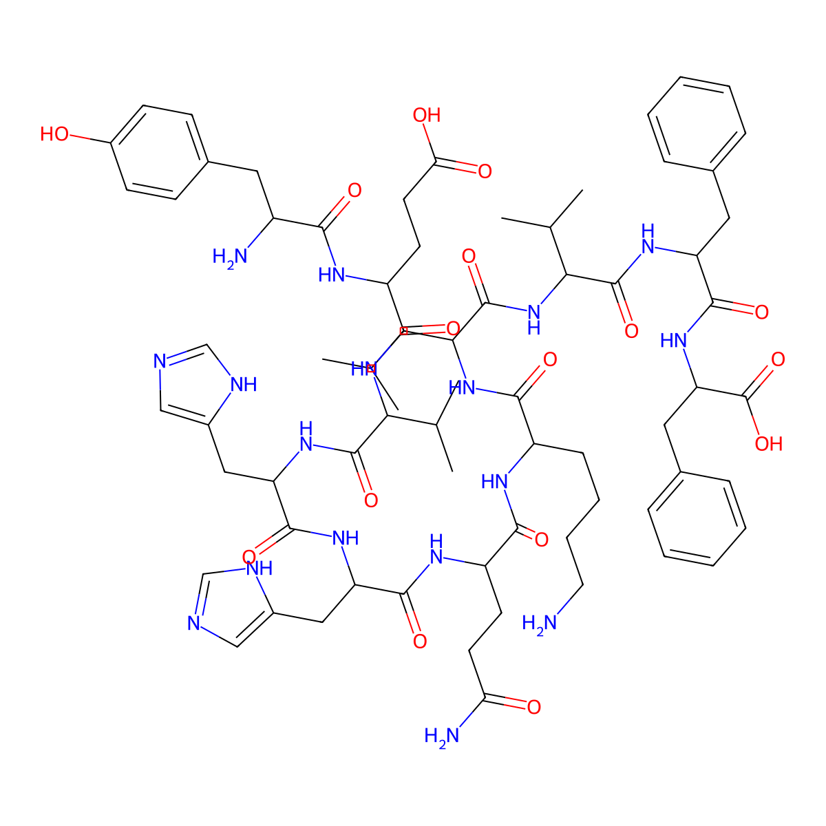 H-Tyr-Glu-Val-His-His-Gln-Lys-Leu-Val-Phe-PHE-OH molecular structure, CAS 152286-31-2