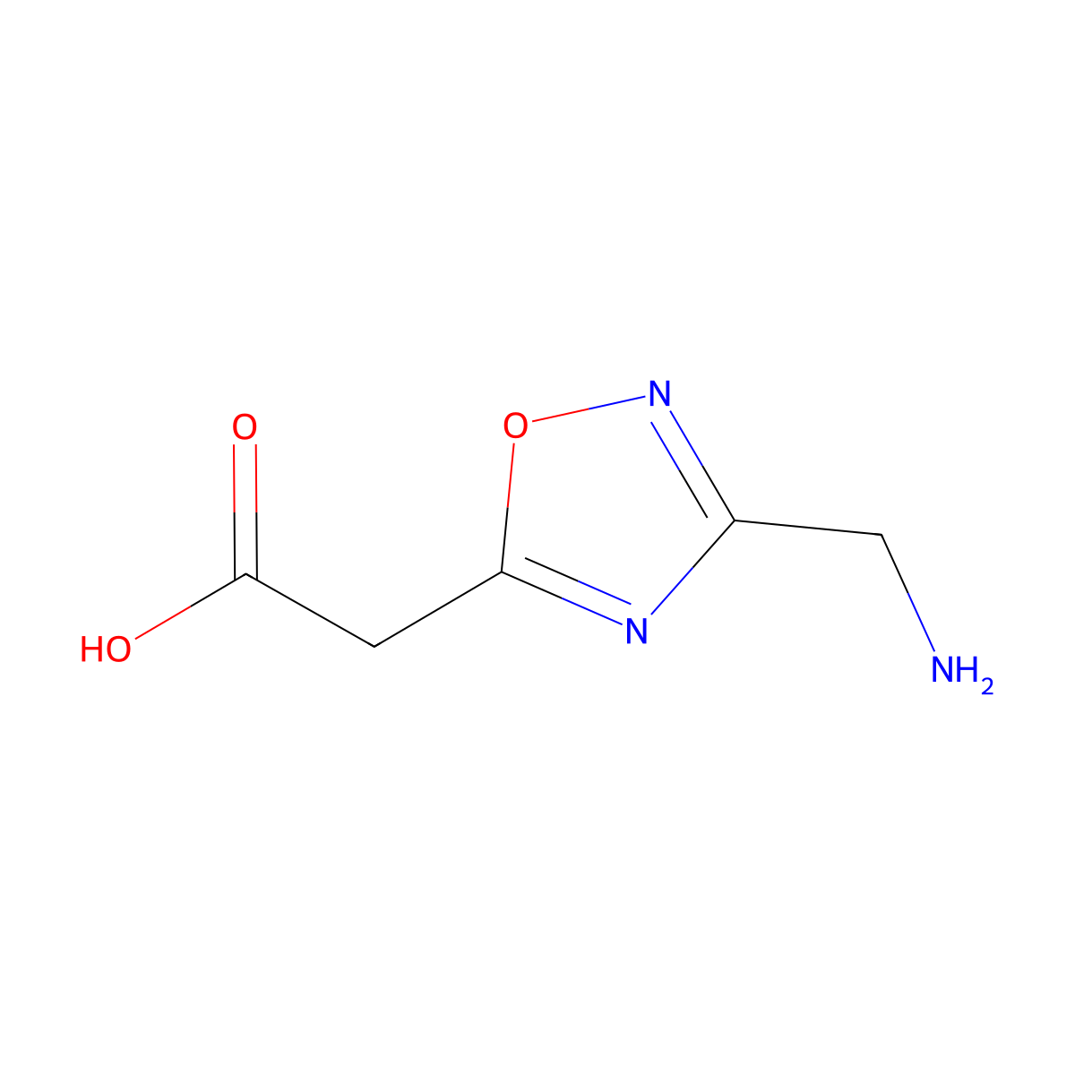 2-[3-(Aminomethyl)-1,2,4-oxadiazol-5-yl]acetic acid molecular structure, CAS 1522871-62-0