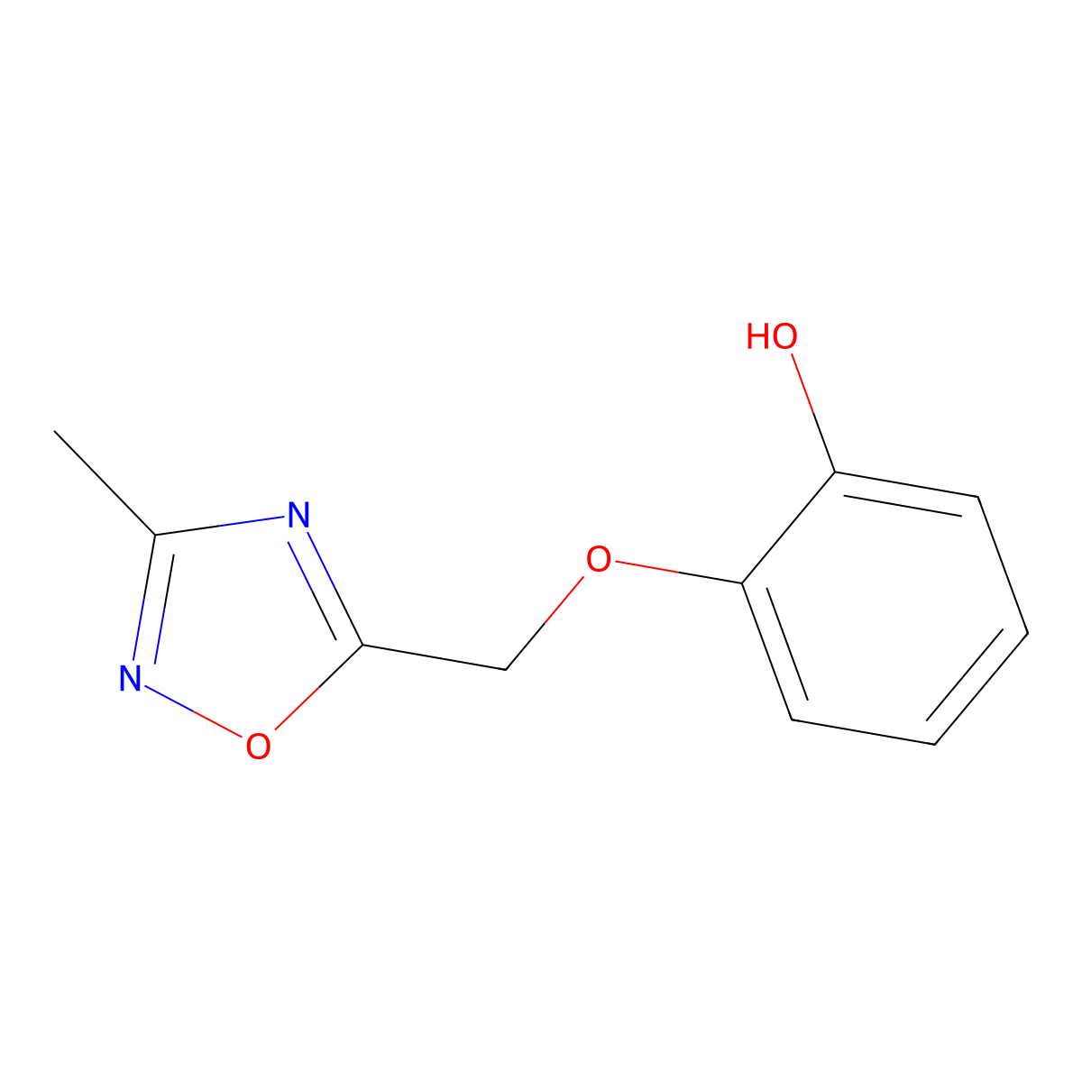 2-[(3-Methyl-1,2,4-oxadiazol-5-yl)methoxy]phenol molecular structure, CAS 152289-57-1
