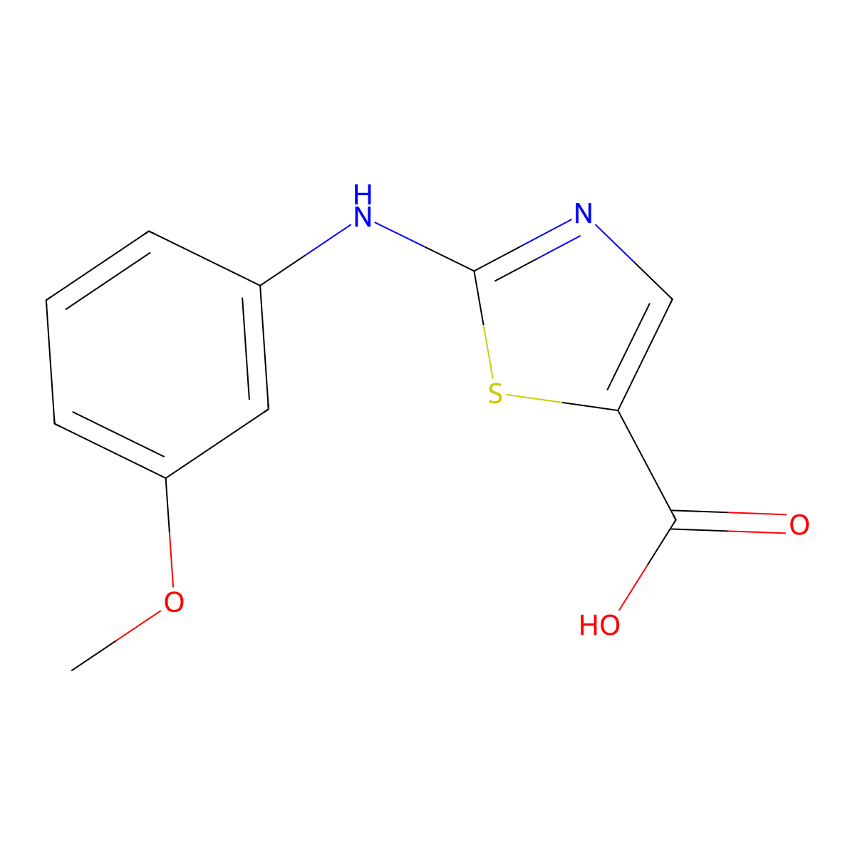 2-[(3-Methoxyphenyl)amino]-1,3-thiazole-5-carboxylic acid molecular structure, CAS 1522894-99-0