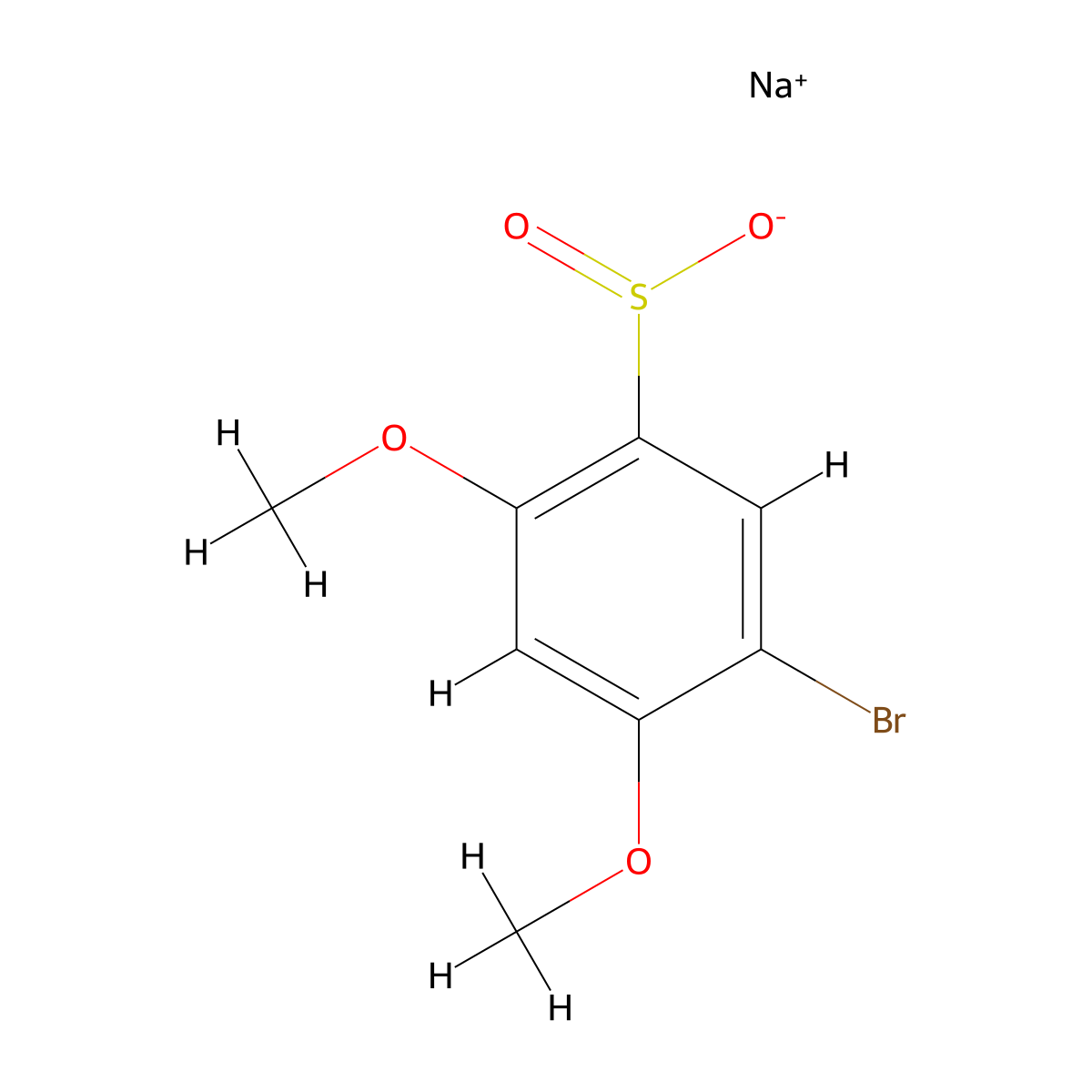 Sodium 5-bromo-2,4-dimethoxybenzene-1-sulfinate molecular structure, CAS 1522900-74-8