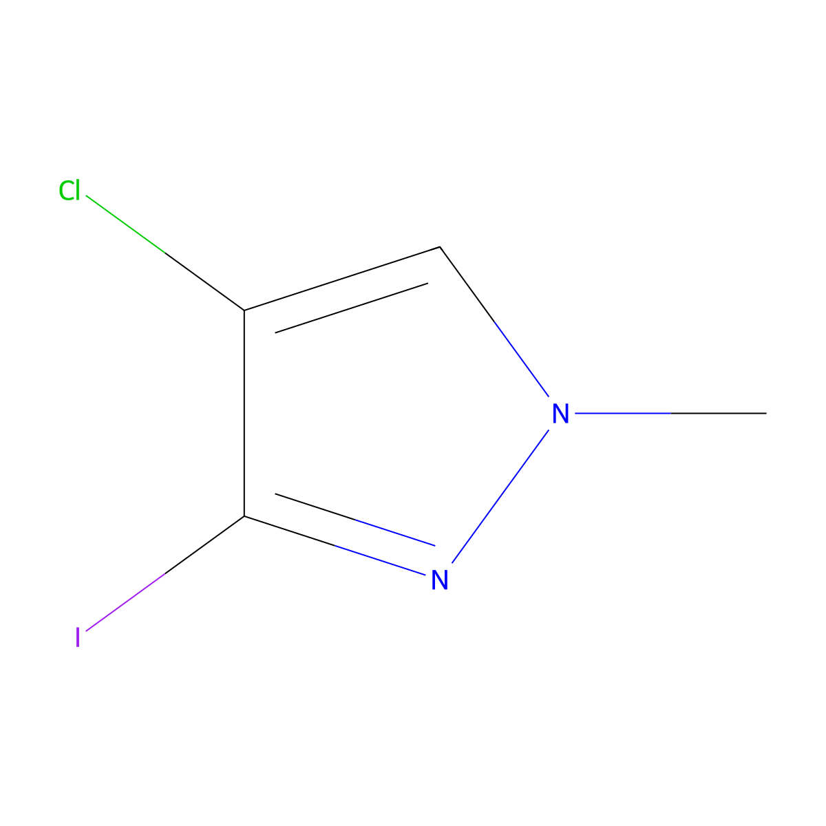 4-chloro-3-iodo-1-methyl-1H-pyrazole molecular structure, CAS 1522902-68-6