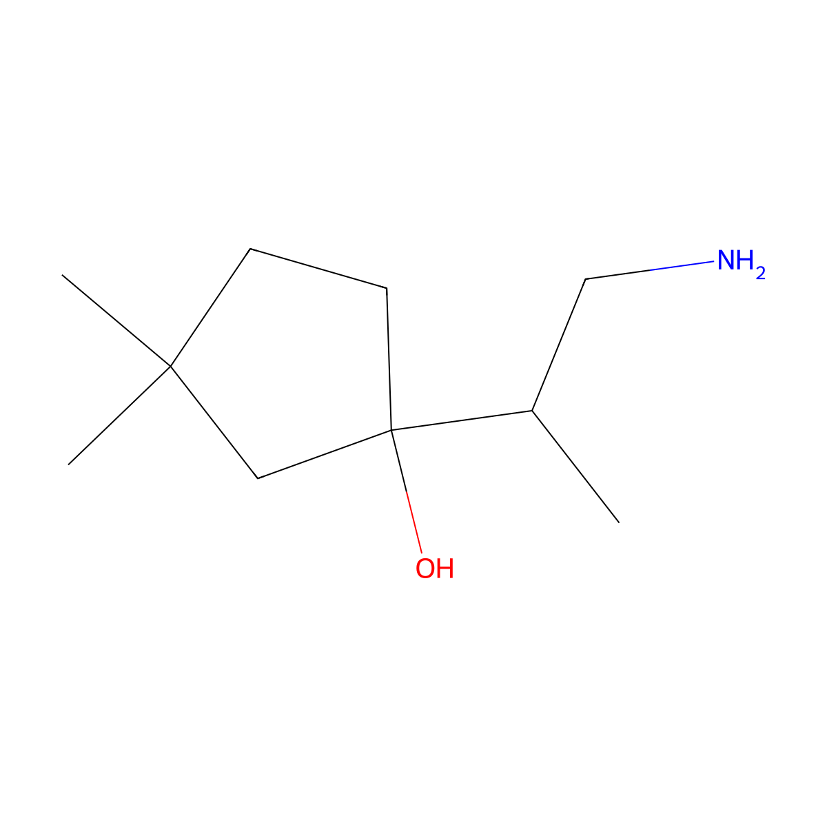 1-(1-Aminopropan-2-yl)-3,3-dimethylcyclopentan-1-ol molecular structure, CAS 1522903-78-1