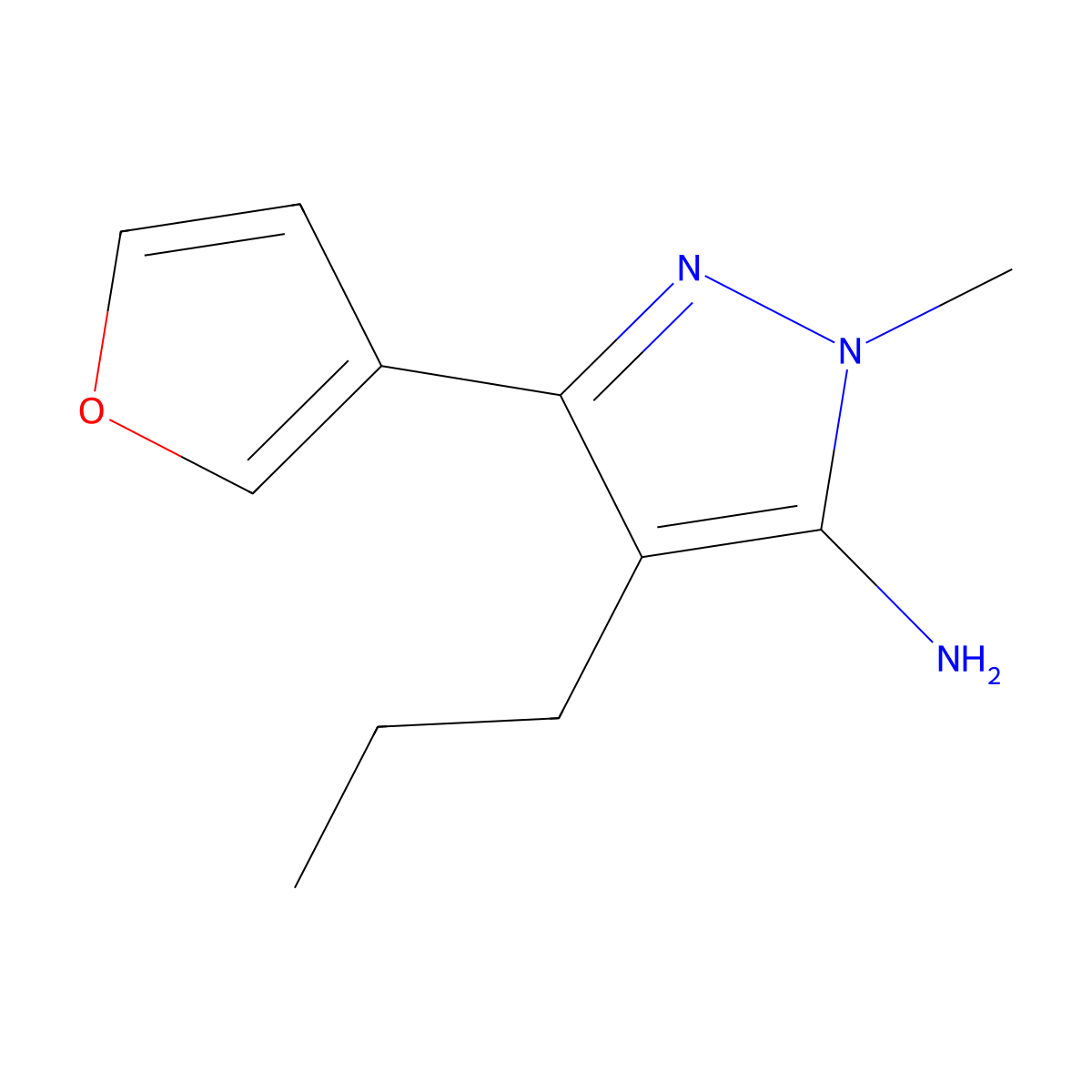 3-(Furan-3-yl)-1-methyl-4-propyl-1h-pyrazol-5-amine molecular structure, CAS 1522916-35-3