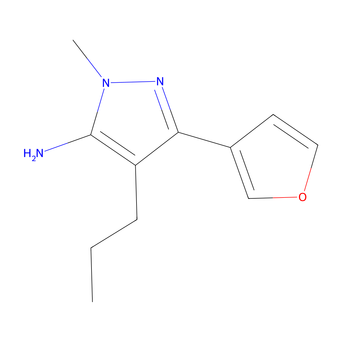 3-(Furan-3-yl)-1-methyl-4-propyl-1h-pyrazol-5-amine molecular structure, CAS 1522916-35-3