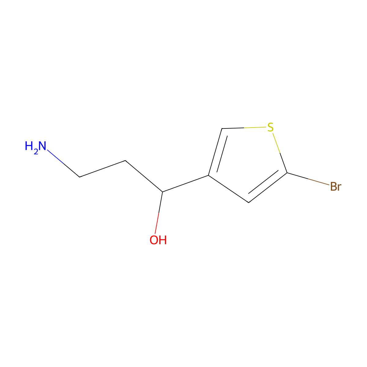 3-Amino-1-(5-bromothiophen-3-yl)propan-1-ol molecular structure, CAS 1522919-38-5