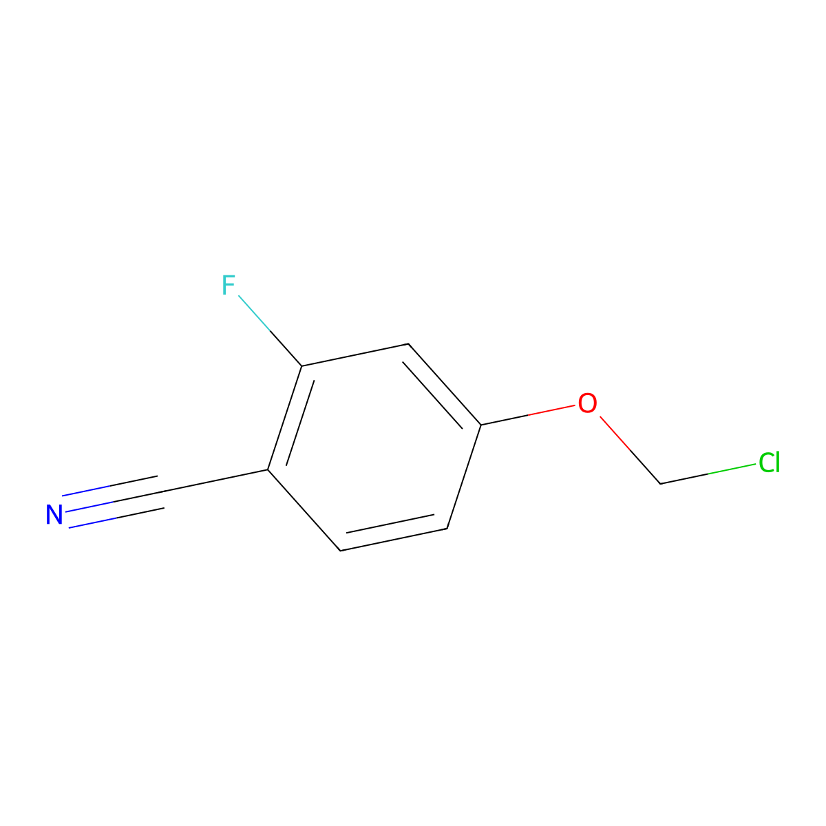 4-(Chloromethoxy)-2-fluorobenzonitrile molecular structure, CAS 1522955-76-5