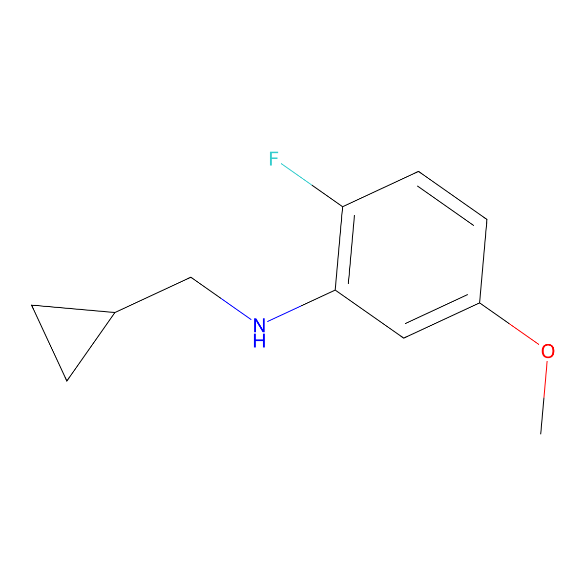 N-(cyclopropylmethyl)-2-fluoro-5-methoxyaniline molecular structure, CAS 1522955-92-5