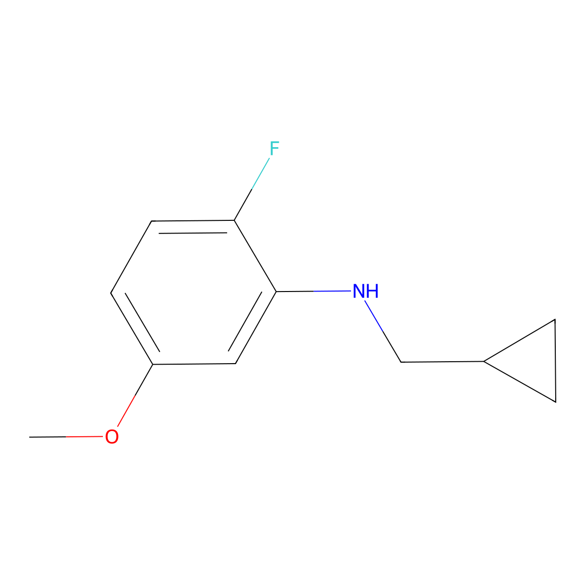 N-(cyclopropylmethyl)-2-fluoro-5-methoxyaniline molecular structure, CAS 1522955-92-5