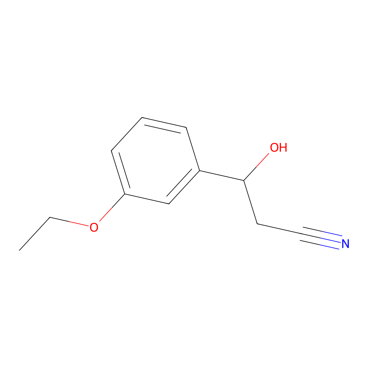 3-(3-Ethoxyphenyl)-3-hydroxypropanenitrile molecular structure, CAS 1522956-23-5