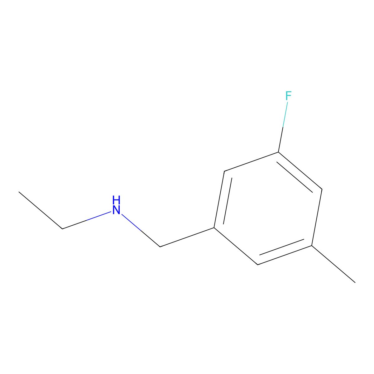 Ethyl[(3-fluoro-5-methylphenyl)methyl]amine molecular structure, CAS 1522963-69-4