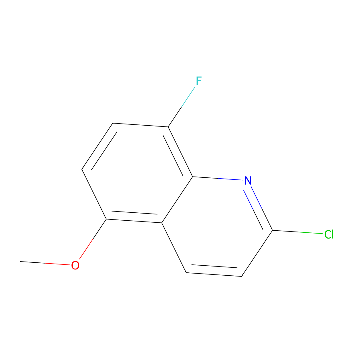 2-Chloro-8-fluoro-5-methoxyquinoline molecular structure, CAS 1522974-95-3