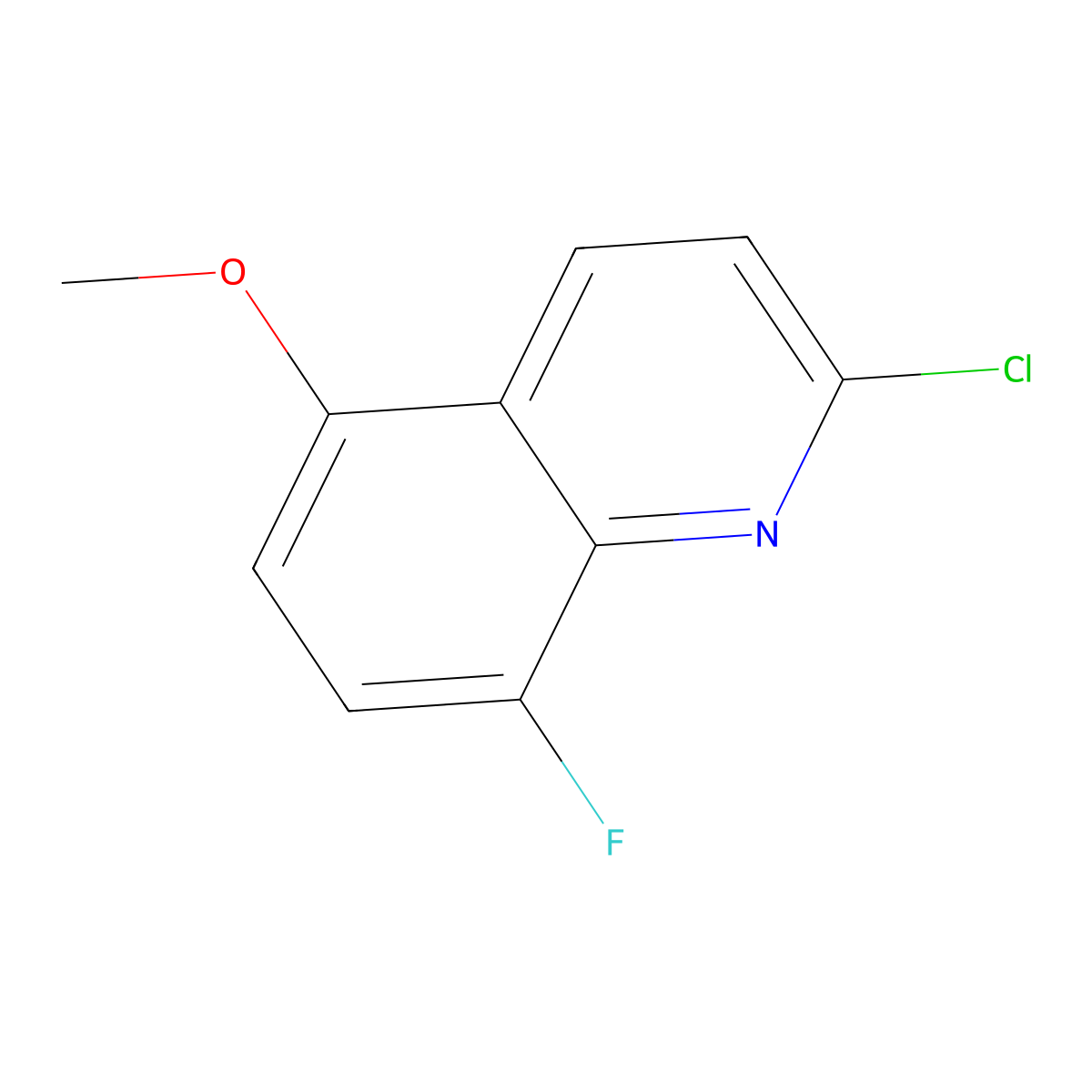 2-Chloro-8-fluoro-5-methoxyquinoline molecular structure, CAS 1522974-95-3