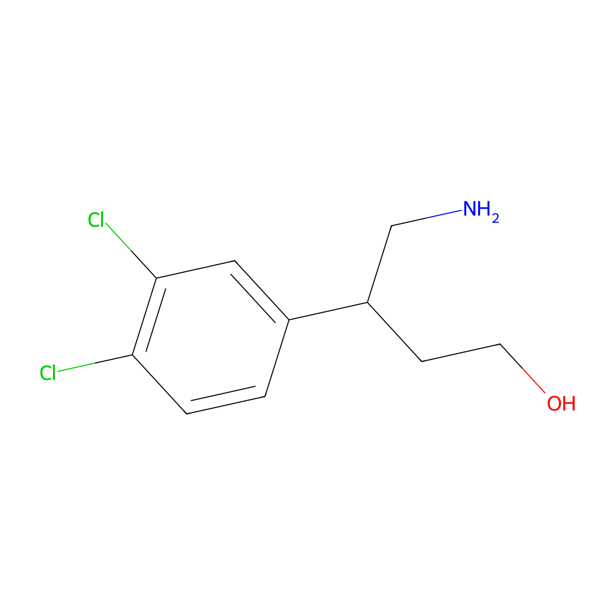 4-Amino-3-(3,4-dichlorophenyl)-1-butanol molecular structure, CAS 152298-51-6