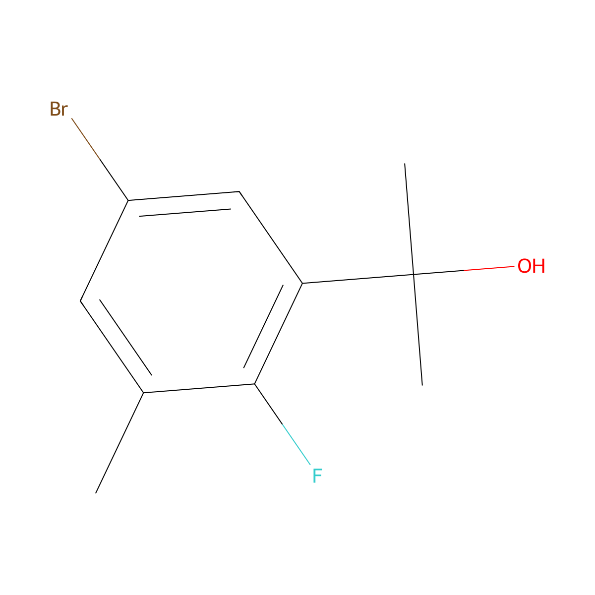 2-(5-Bromo-2-fluoro-3-methylphenyl)propan-2-ol molecular structure, CAS 1522984-26-4